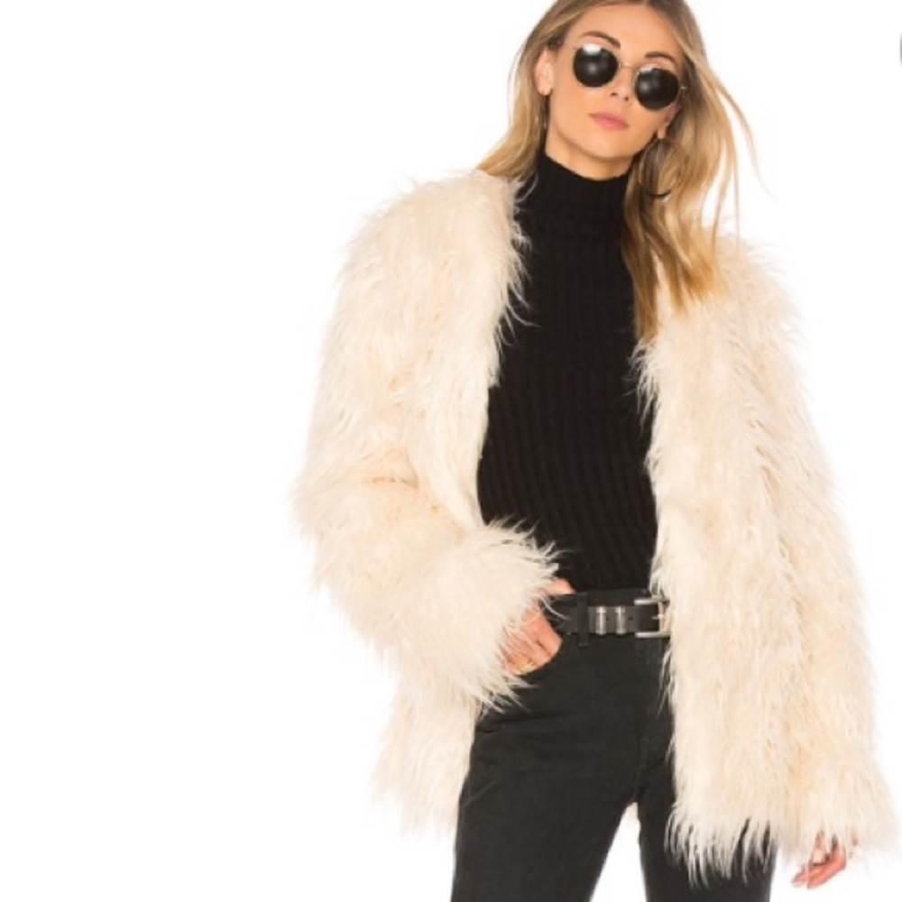MinkPink Long Luxe Fur Jacket